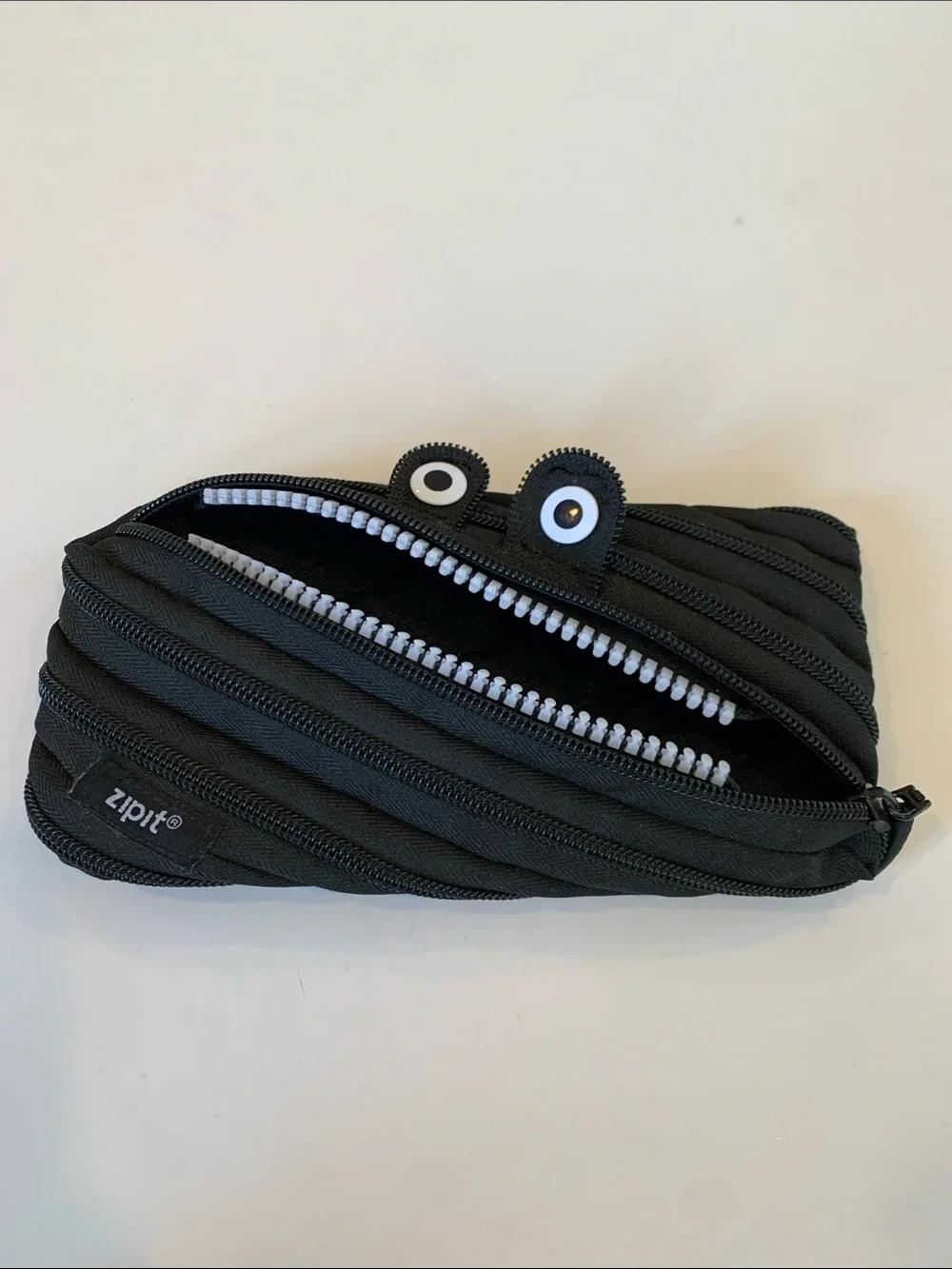 ZIPIT Monster Pencil Case Black Zipper Pouch School Office Makeup Organizer Bag